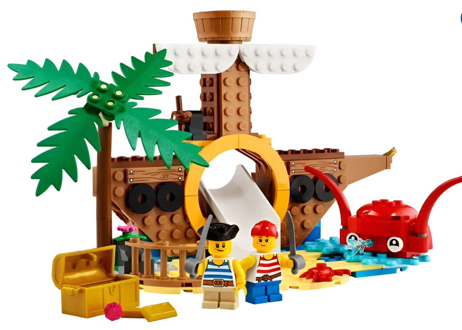 LEGO Kids Pirate Ship Playground Set 40589 with Slide and Mini Figures Walmart