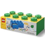 Room Copenhagen: LEGO Brick 2 Drawer Storage - 8 Knobs, Dark Green - 19.7 x 9.8 x 7.1", Stacking Container, Holds 1600 Blocks, Toy Home Organizer Box