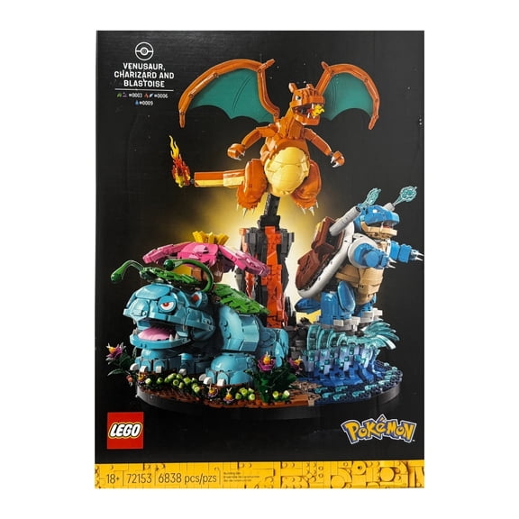 LEGO Pokmon Venusaur, Charizard & Blastoise Building Set, 6838 Pieces, Set 72153