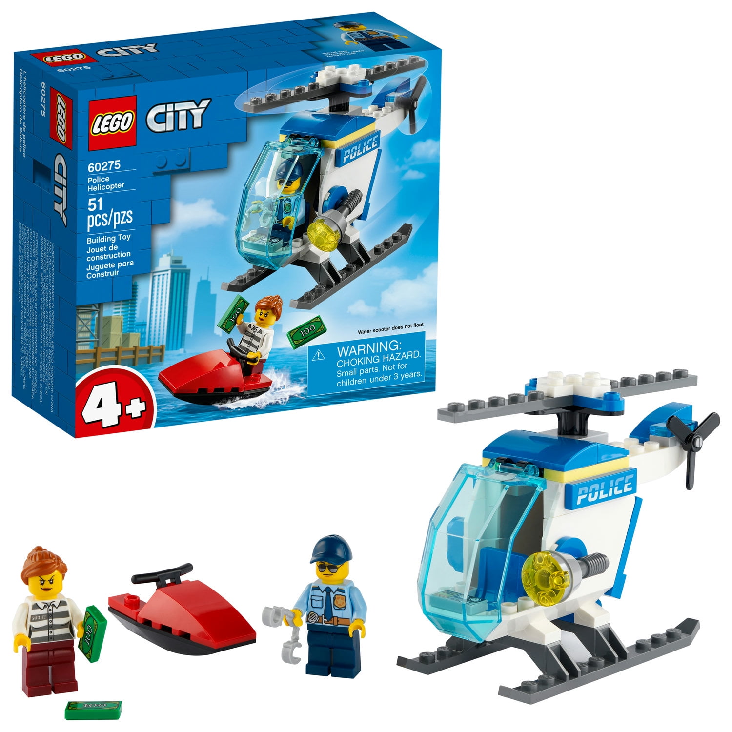 Arne stykke Port LEGO Police Helicopter 60275 Building Set (51 Pieces) - Walmart.com