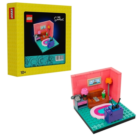 LEGO The Simpsons Living Room Set 123 Pieces  TV Show-Inspired Display Model with Couch, TV, Rug, and Accessories  Collectible Gift for Simpsons Fans