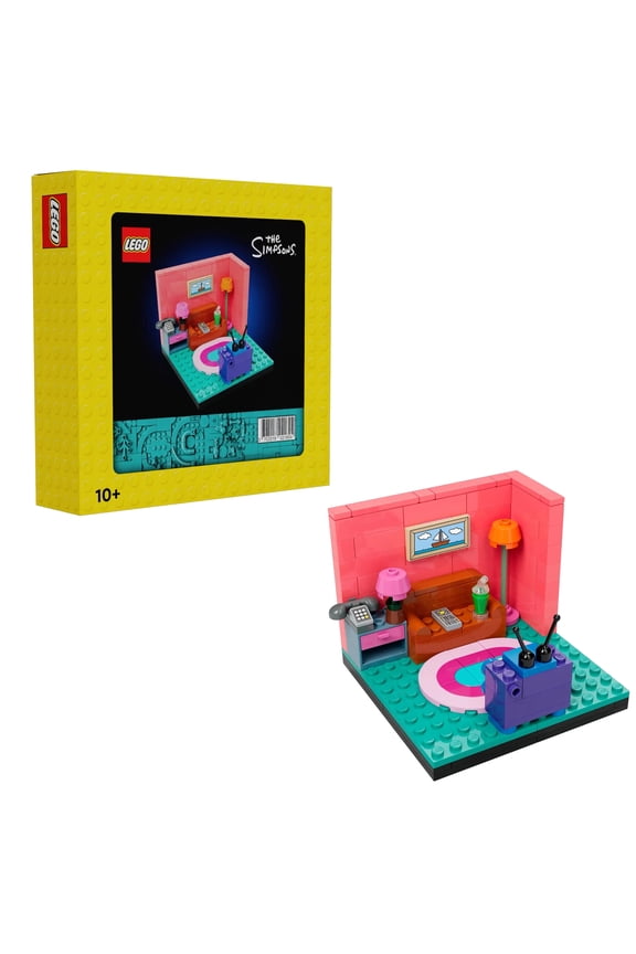 The Simpsons Living Room Set 123 Pieces TV Show-Inspired Display Model with Couch, TV, Rug, and Accessories Collectible Gift for Simpsons Fans