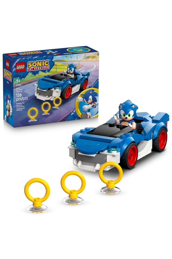 Sonic the Hedgehog Sonic: Speedster Lightning Race Car Toy for Boys & Girls - Toy Building Set W/Sonic Minifigure for Kids & Gamers, Ages 7+ - Gift Idea for Birthdays - 77117