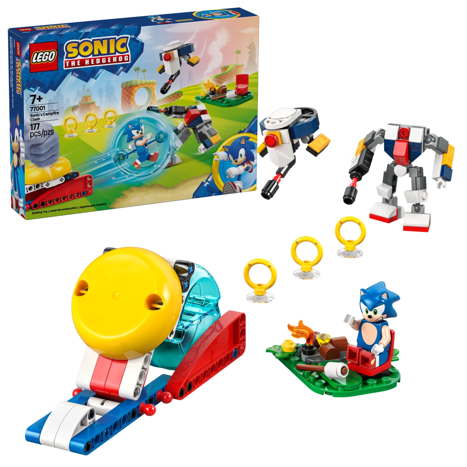 LEGO Sonic the Hedgehog: Sonic's Campfire Clash - Building Toy for Kids, Boys and Girls, Ages 7+ - Pretend Play Set with Speed Sphere Launcher - 4 Sonic Characters - Gift Idea for Birthdays - 77001