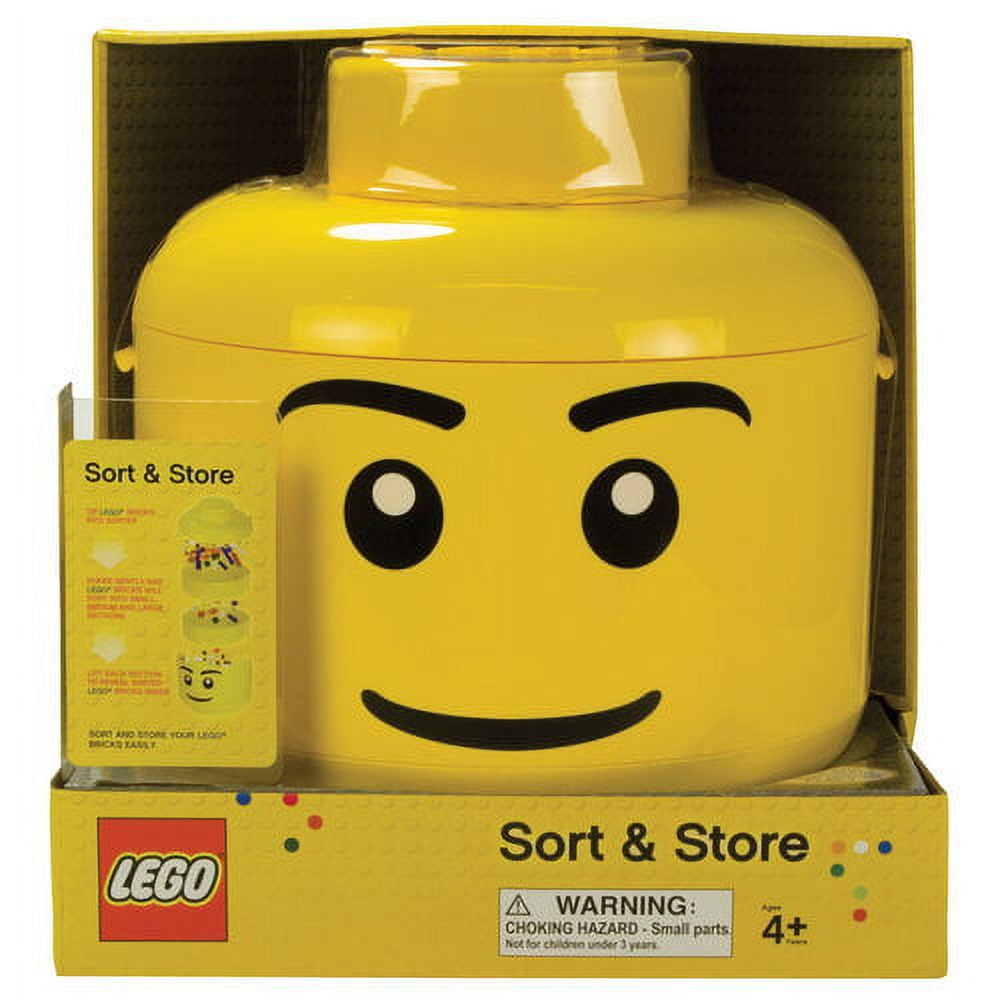 Lego Head Storage Brick Sorter Separator w/ 2 Trays & Handle