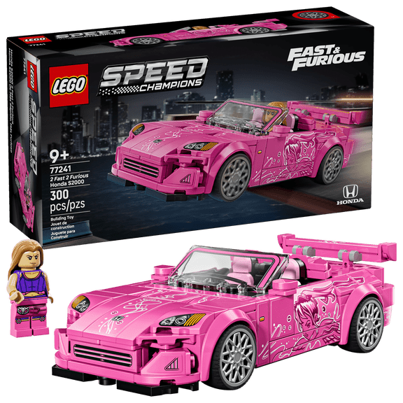 LEGO Speed Champions 2 Fast 2 Furious Honda S2000 Car Toy 77241 for Kids, Boys, and Girls, Ages 9+ - Birthday Gift Idea for Race Car and Movie Fans - Includes Suki Minifigure