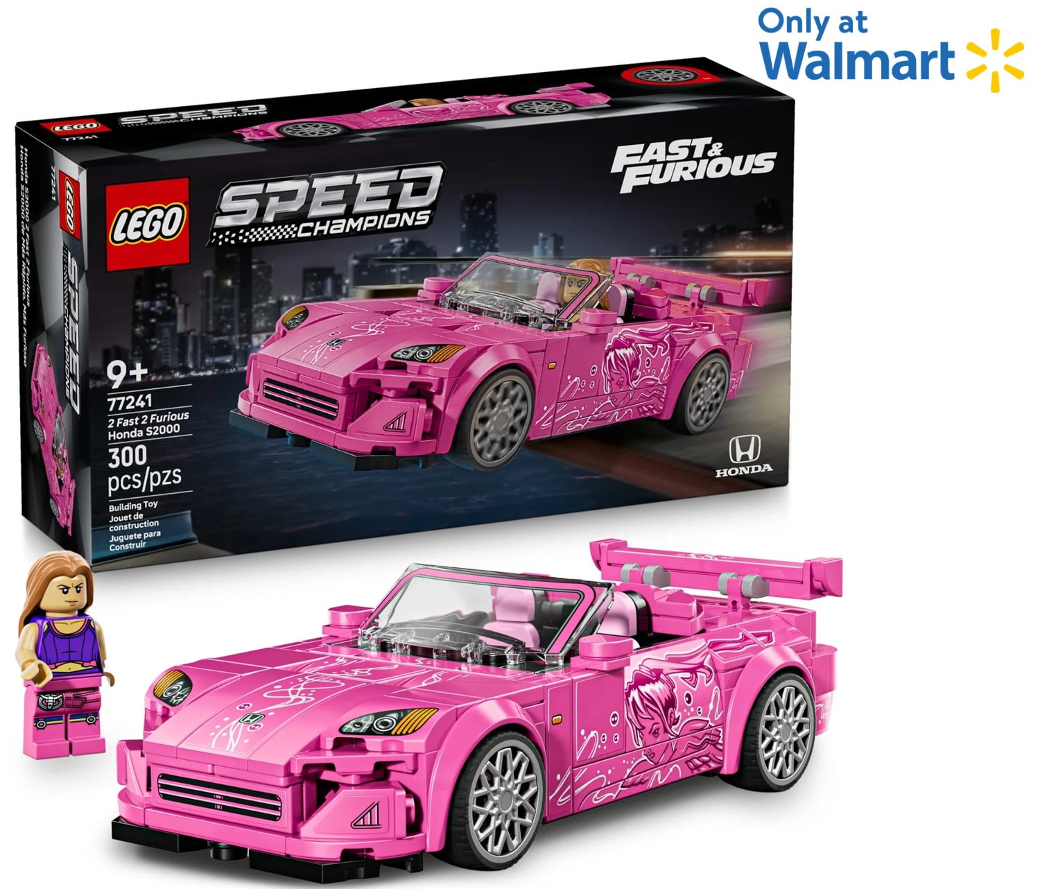 LEGO Speed Champions 2 Fast 2 Furious Honda S2000 Car Toy for Kids, Boys, and Girls, Ages 9+ Birthday Gift Idea for Race Car and Movie Fans - Includes Suki Minifigure - 77241