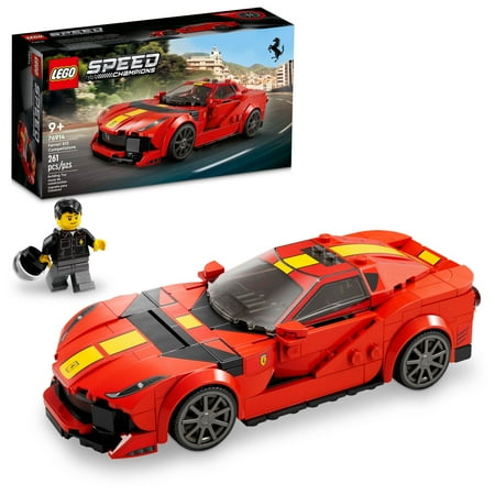 LEGO Speed Champions Ferrari 812 M 76914 Sports Red Race Car, Ferrari Toy Car Model Building Kit with Racing Driver Minifigure