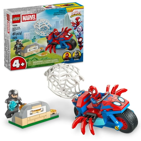 LEGO - Marvel Spidey And His Amazing Friends Spidey on his Motorcycle vs. Rhino 11206