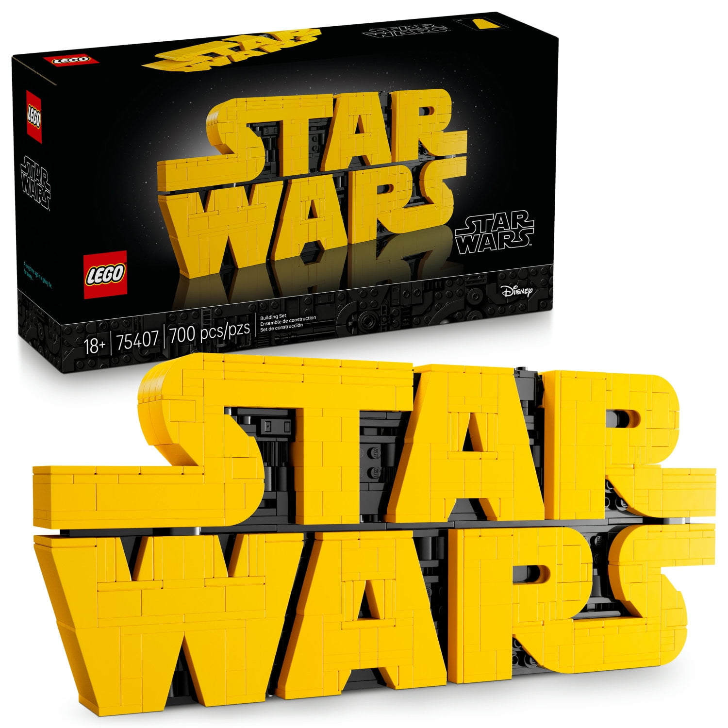 LEGO Star Wars Brick-Built Star Wars Logo - Building Blocks for Adults 18+ - Collectible DIY Model Kit - Unique Gift For Men and Women - Home Decor Idea for Fans of the Movie Series - 75407