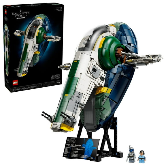 LEGO Star Wars Jango Fetts Firespray-Class Starship Building Set for Adults - Attack of the Clones Collectible Model Kit and Room Decor - DIY Gift Idea for Men, Women, & Any Fans, Ages 18+ - 75409
