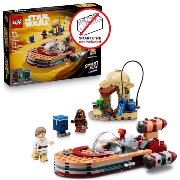 LEGO Star Wars SMART Play: Lukes Landspeeder - Building Toy for Action Play - Compatible Set with a SMART Tag and 2 LEGO Minifigures - Gift for Boys, Girls and Kids Ages 6+ - 75420