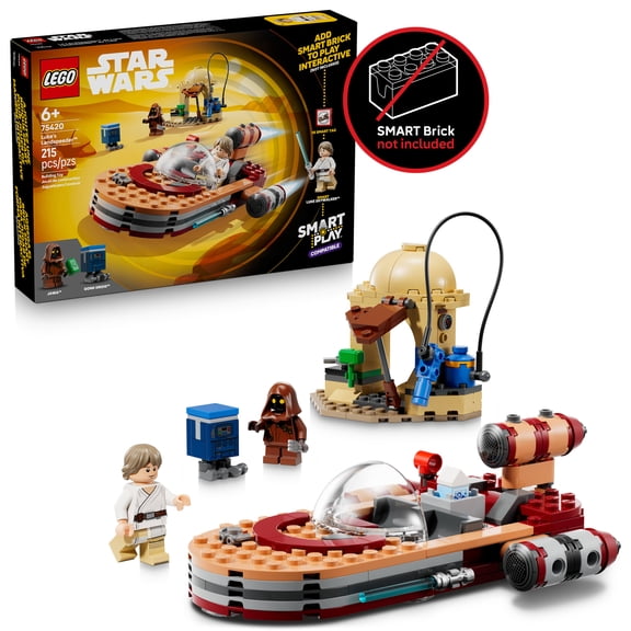 LEGO Star Wars SMART Play: Luke’s Landspeeder - Building Toy for Action Play - Compatible Set with a SMART Tag and 2 LEGO Minifigures - Gift for Boys, Girls and Kids Ages 6+ - 75420