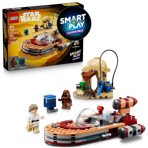 LEGO Star Wars SMART Play: Lukes Landspeeder - Building Toy for Action Play - Compatible Set with a SMART Tag and 2 LEGO Minifigures - Gift for Boys, Girls and Kids Ages 6+ - 75420
