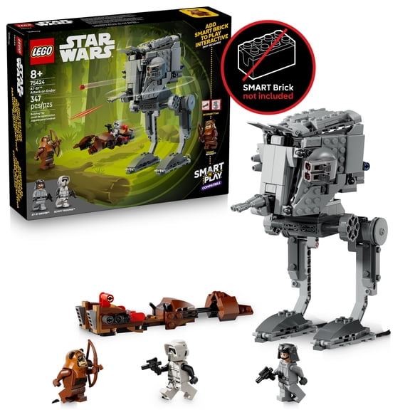 LEGO Star Wars SMART Play: AT-ST Attack on Endor Toy Building Set for Kids - Compatible Set with 2 SMART Tags and 3 LEGO Minifigures - Gift for Boys, Girls and Fans Ages 8+ - 75424