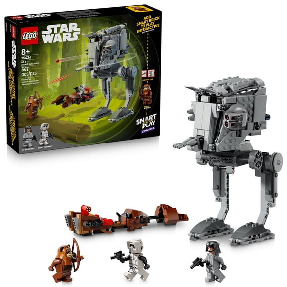 LEGO Star Wars SMART Play: AT-ST Attack on Endor Toy Building Set for Kids - Compatible Set with 2 SMART Tags and 3 LEGO Minifigures - Gift for Boys, Girls and Fans Ages 8+ - 75424