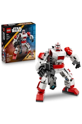 Star Wars Clone Shock Trooper Mech Building Toy for Boys & Girls - Poseable Star Wars Figure W/Pretend Play Blaster & Stud Shooter for Kids & Fans, Ages 6+ - Gift Idea for Birthdays - 75448