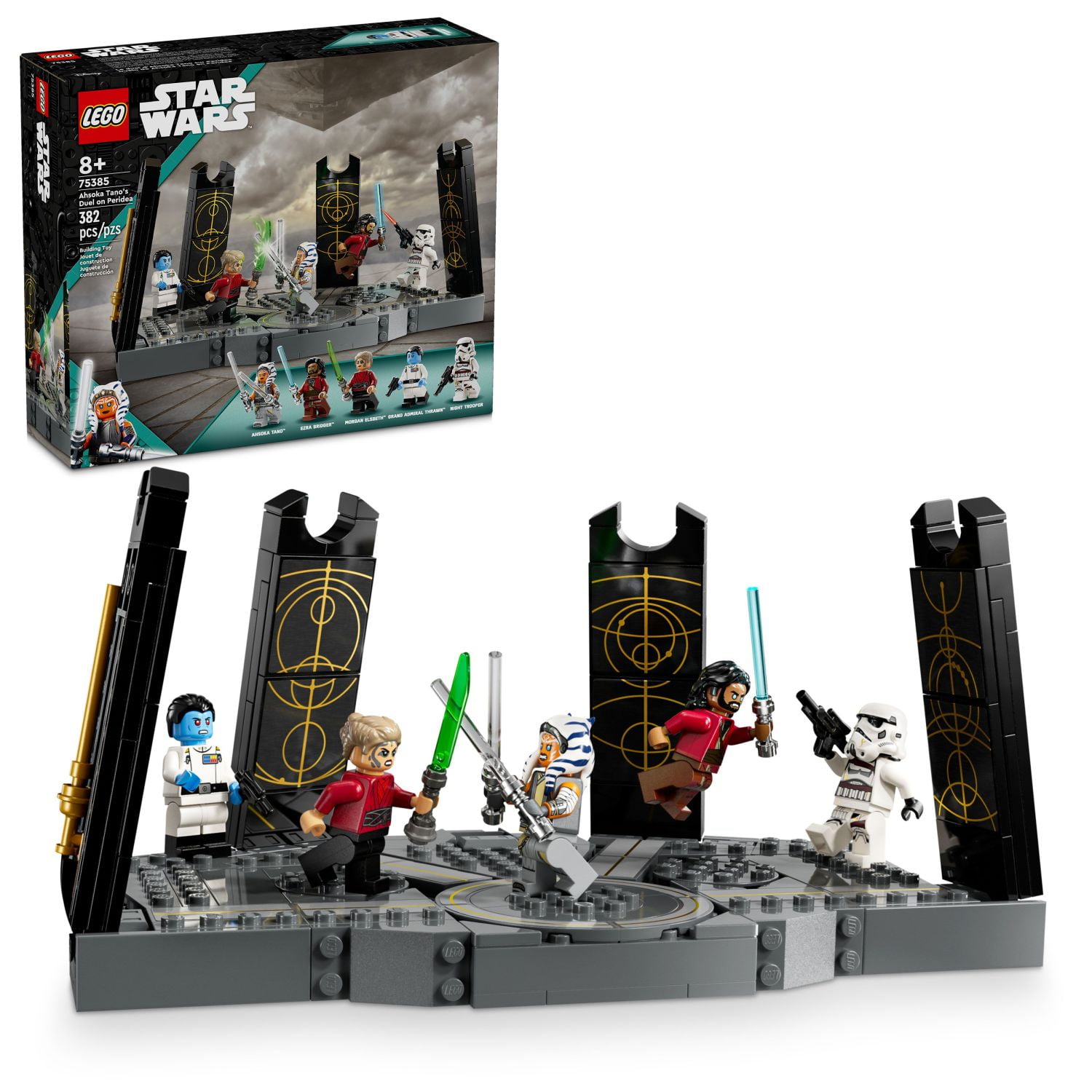 LEGO Star Wars Ahsoka Tanos Duel on Peridea Building Toy, Gift for Kids with 5 Star Wars Minifigures, 75385