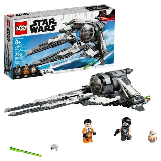 LEGO Star Wars Black Ace TIE Interceptor 75242 TIE Fighter Building Set ...