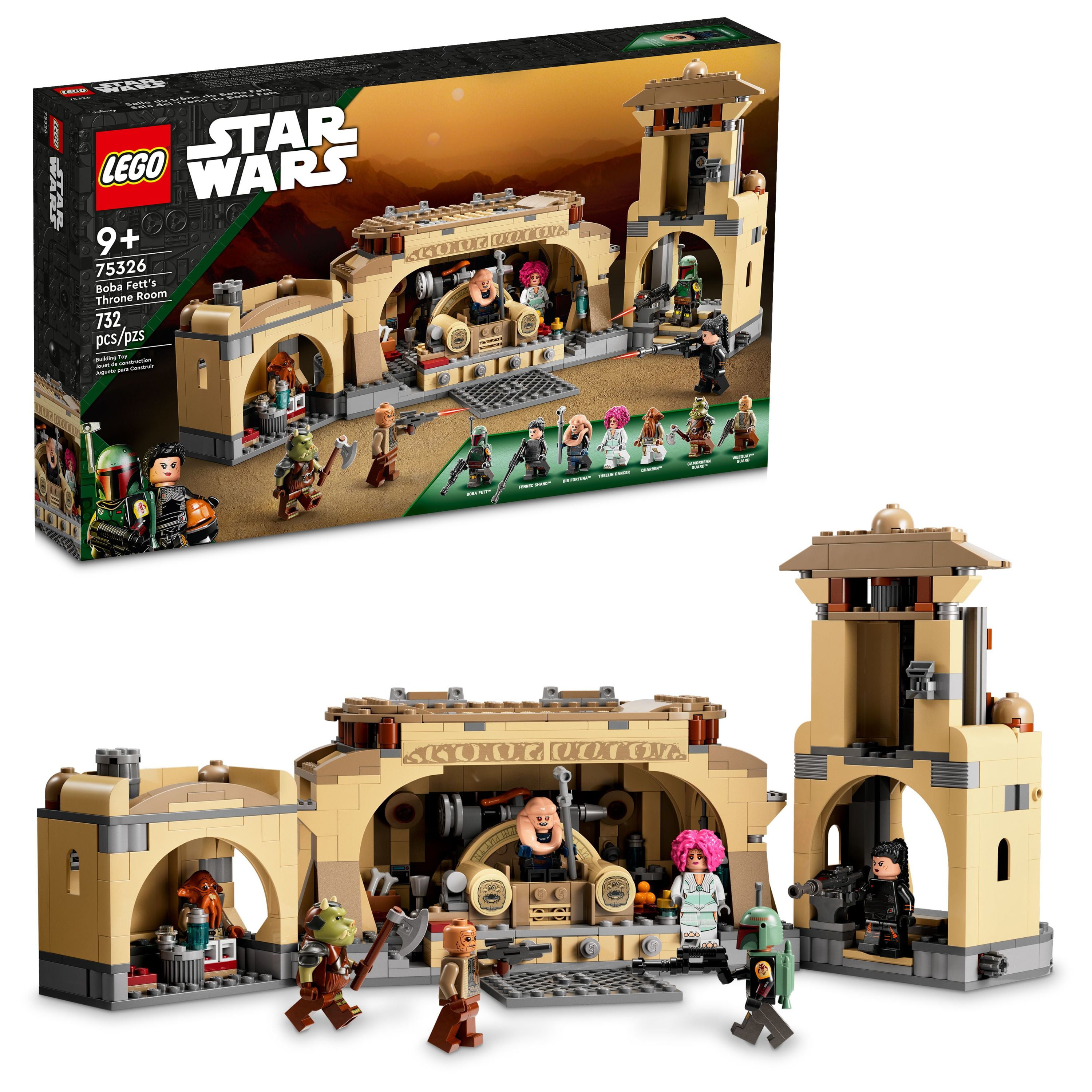 LEGO Star Wars Boba Fett's Room Kit 75326, with Jabba The Hutt and 7 Minifigures, Star Wars Building Set, Great Gift For Star Wars Fans, Boys, Girls, Age