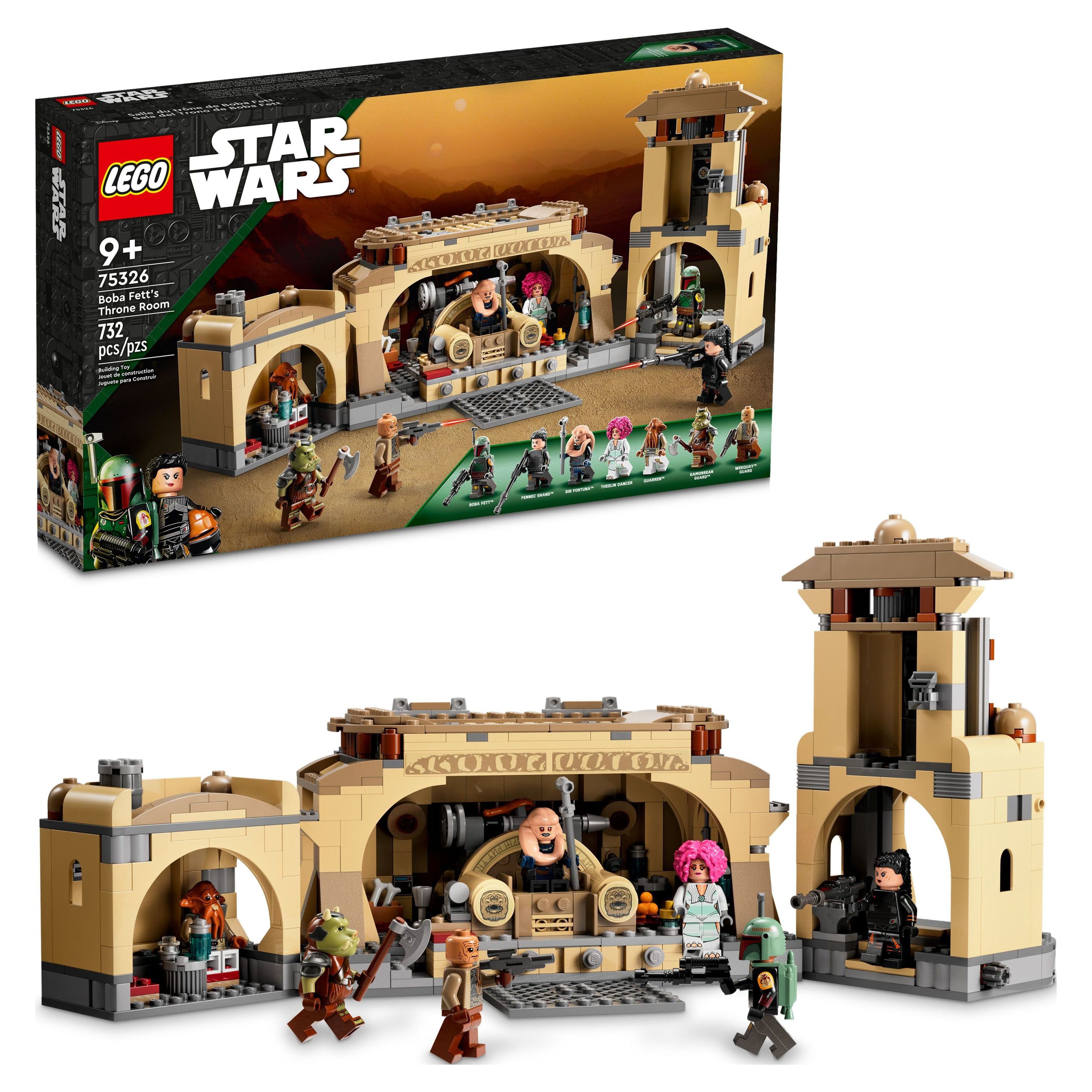 LEGO Star Wars Boba Fett’s Throne Room Building Kit 75326, with Jabba The Hutt Palace and 7 Minifigures, Star Wars Building Set, Great Gift For Star Wars Fans, Boys, Girls, Kids Age 7+ Years Old - image 1 of 8