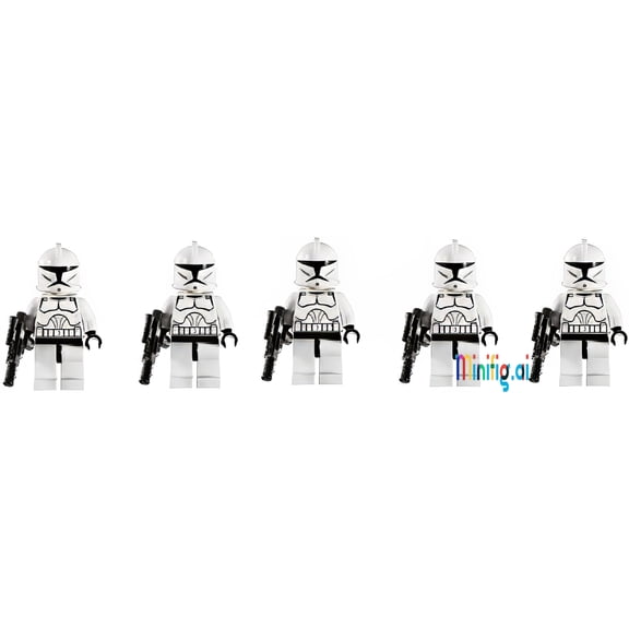 LEGO Star Wars Clone Troopers Minifigures 5 Pack Army with Blaster Rifle