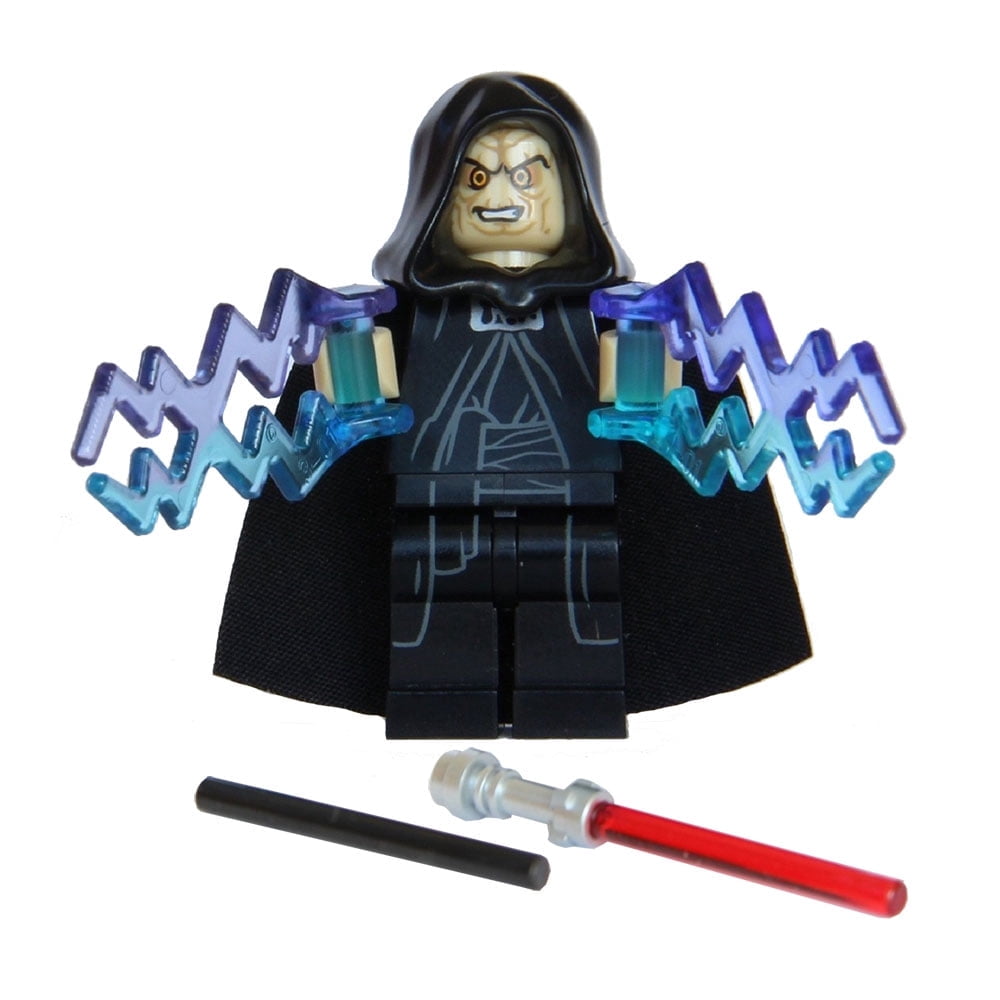 LEGO Star Wars Emperor Palpatine Dark Side Exclusive Minifigure with Staff, Lightsaber, and Lightning Bolts
