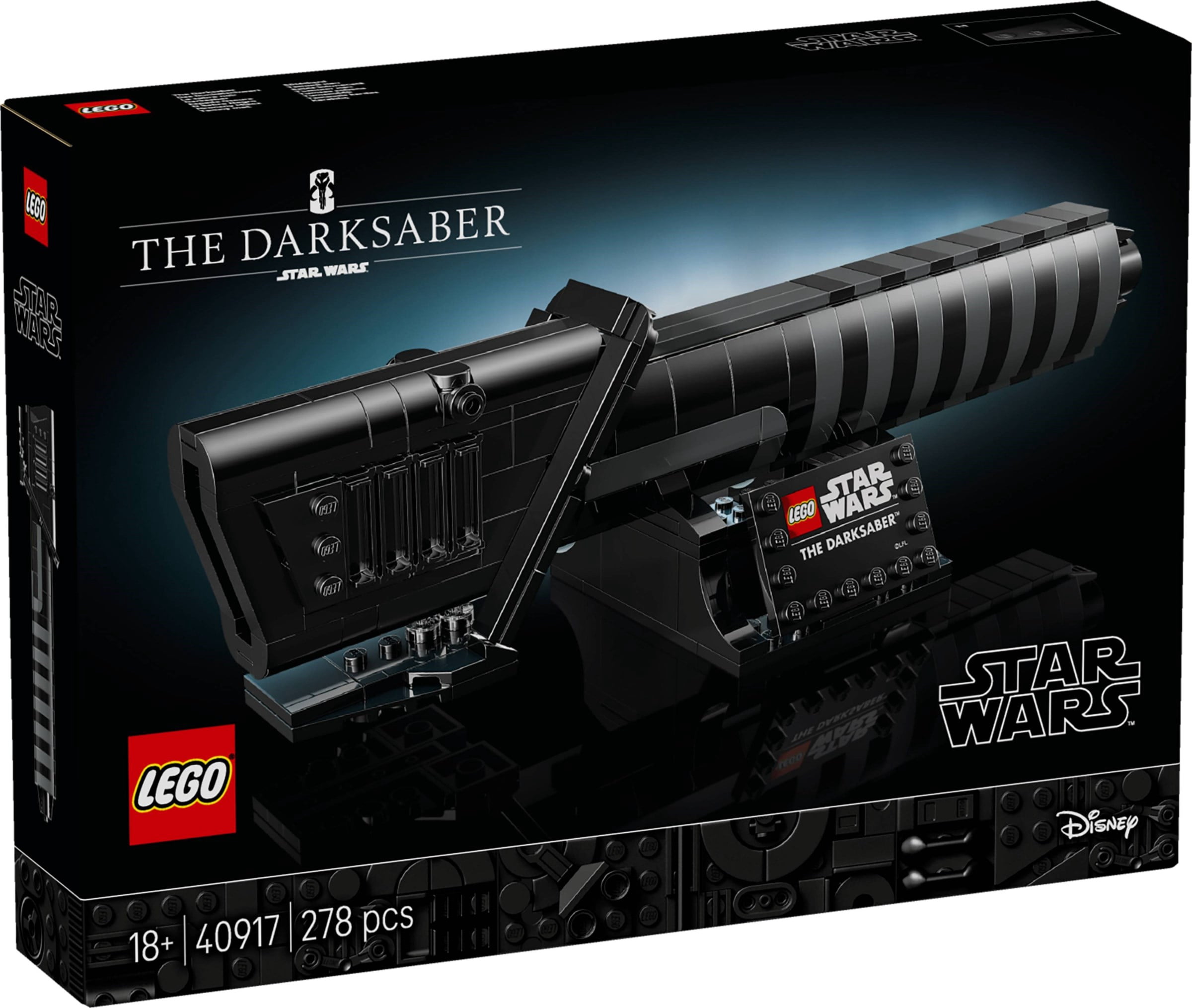 LEGO Star Wars The Darksaber  278-Piece Buildable Lightsaber Display Model with Stand & Nameplate, Collectible Mandalorian Decor Gift for Adults  40917
