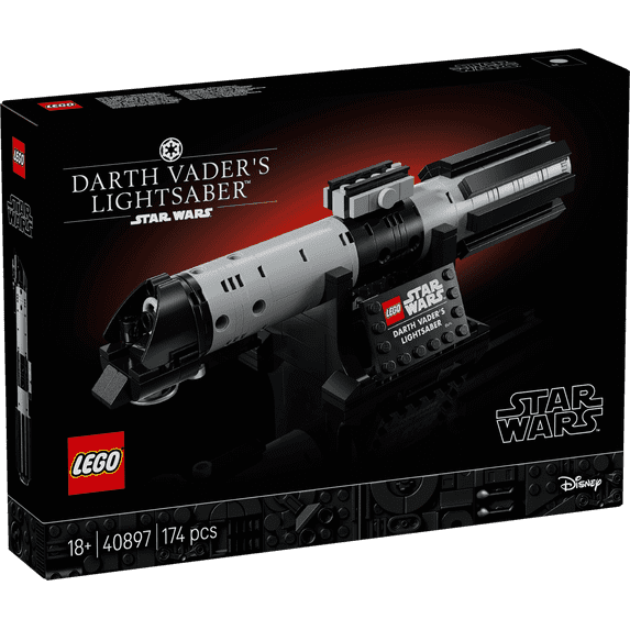 LEGO Star Wars Darth Vader Lightsaber – 174-Piece Collectible Building Set with Display Stand & Nameplate, Adult Star Wars Decor, Desk or Shelf Display, Gift for Fans & Collectors – 40897