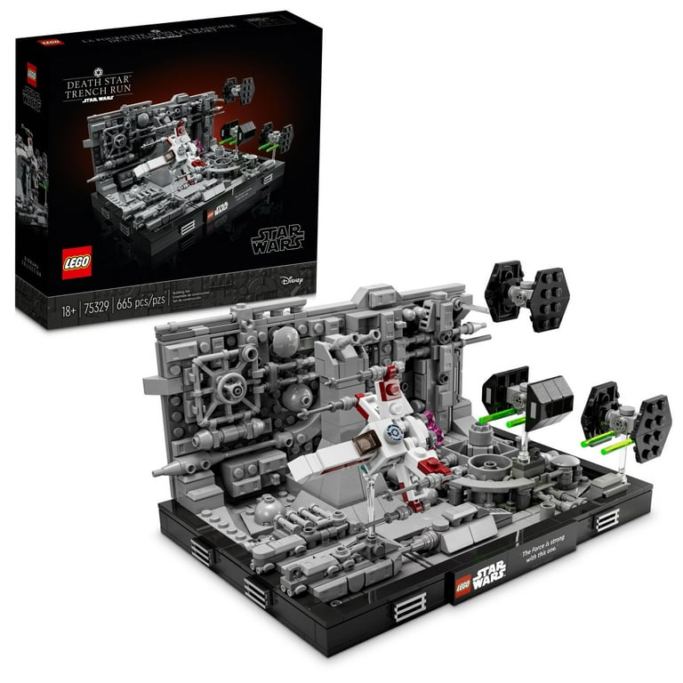 LEGO Star Wars Death Star Trench Run Diorama 75329 Set for Adults, Room  Décor Memorabilia Gift with Darth Vader’s TIE Advanced fighter