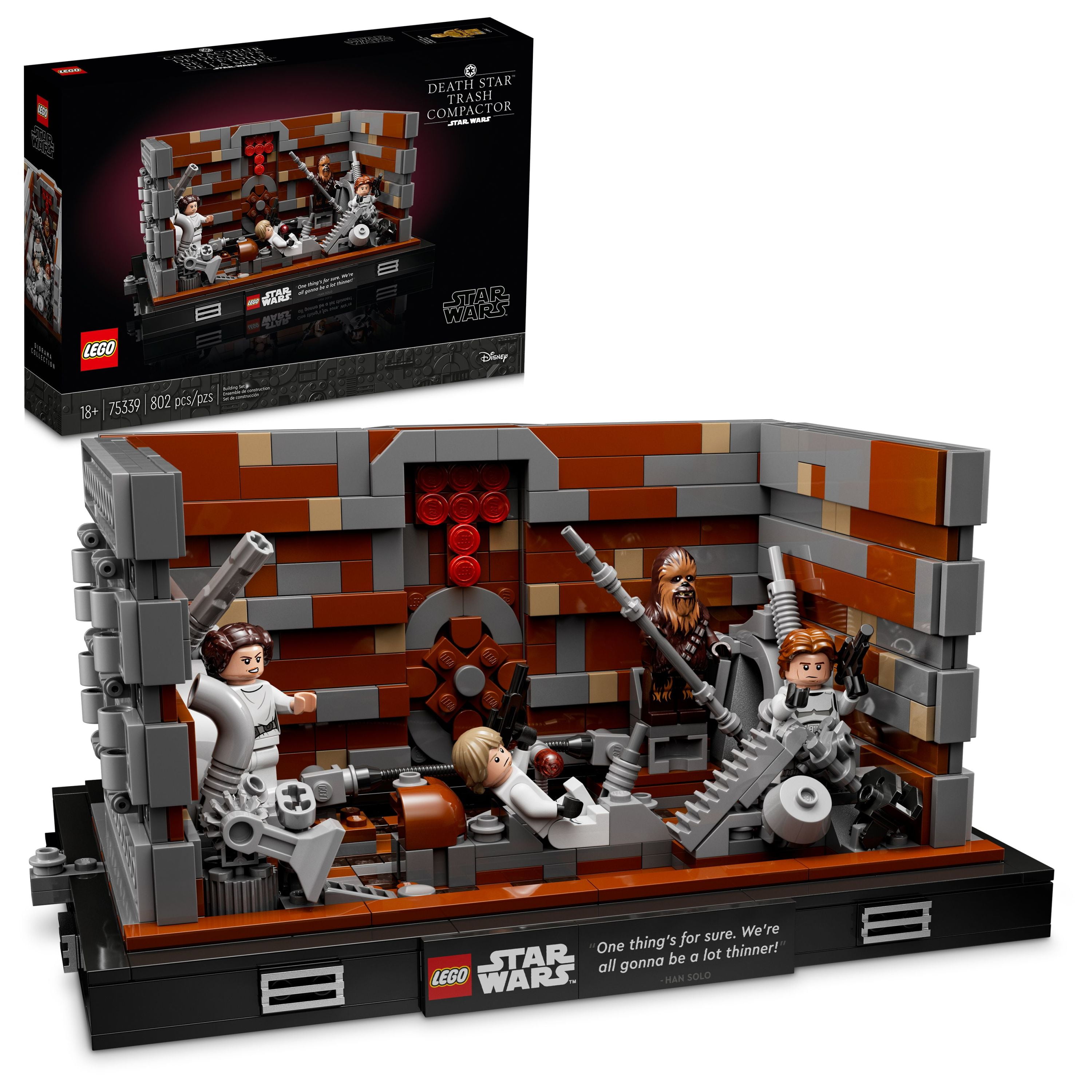 LEGO Star Wars Death Star Trash Compactor Diorama Series 75339 Adult Building Set 6 Star Wars Figures including Leia, Chewbacca & R2-D2, Gift for Star Wars Fans -