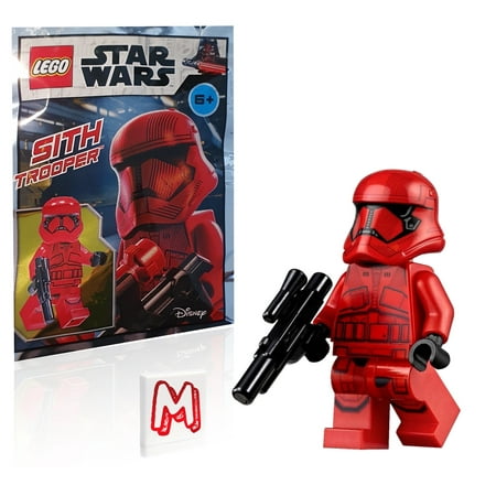LEGO Star Wars Episode 9 The Rise of Skywalker Minifigure - Red Sith Trooper (with Blaster) and Minifigureland Tile 75256