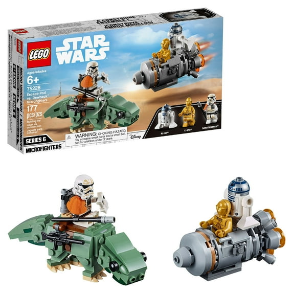 LEGO Star Wars Escape Pod vs. Dewback Microfighters 75228 Collectible Droid Building Set
