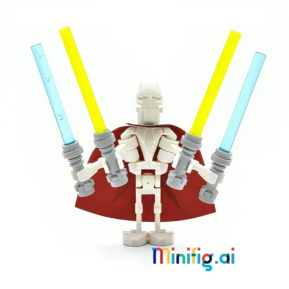 LEGO Star Wars General Grievous Minifigure with Lightsabers and Cape Block Building Set