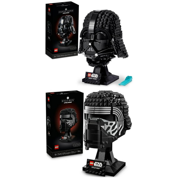 LEGO Star Wars Helmet Bundle- Kylo Ren Helmet 75415 and Darth Vader Helmet 75304