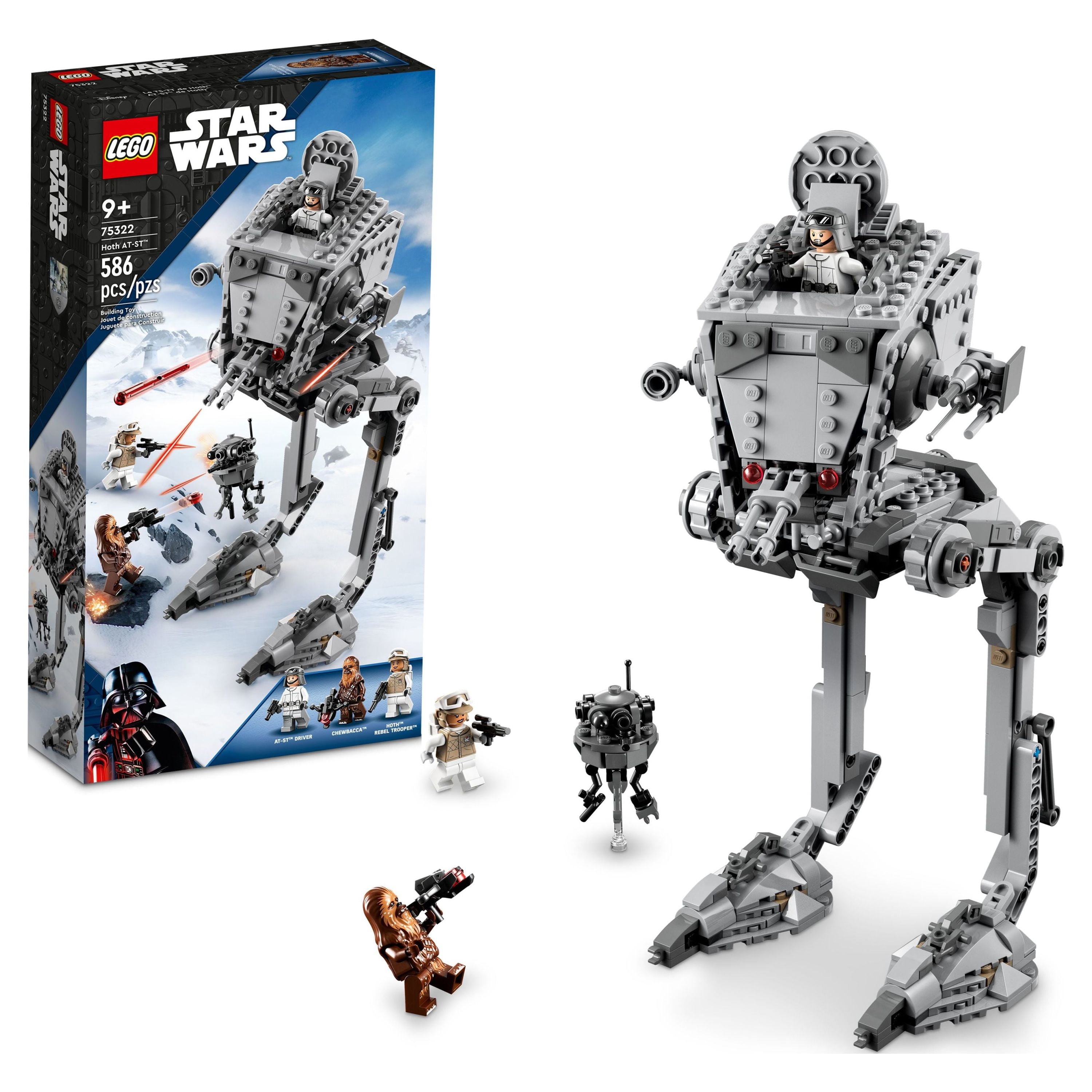  LEGO Star Wars Hoth at-ST Walker 75322 Building Toy for Kids  with Chewbacca Minifigure and Droid Figure, The Empire Strikes Back Model :  Toys & Games