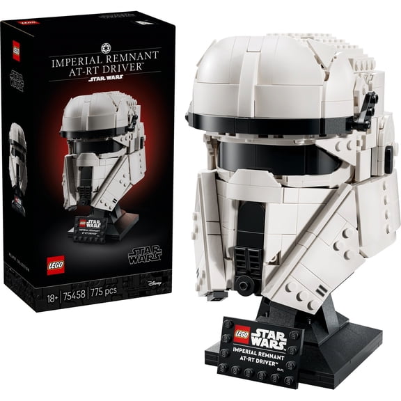 LEGO Star Wars Imperial Remnant AT-RT Driver Helmet 775-Piece Collectible Helmet Building Set for Adults, Mandalorian Display Model with Stand & Nameplate, Sci-Fi Decor Gift 75458