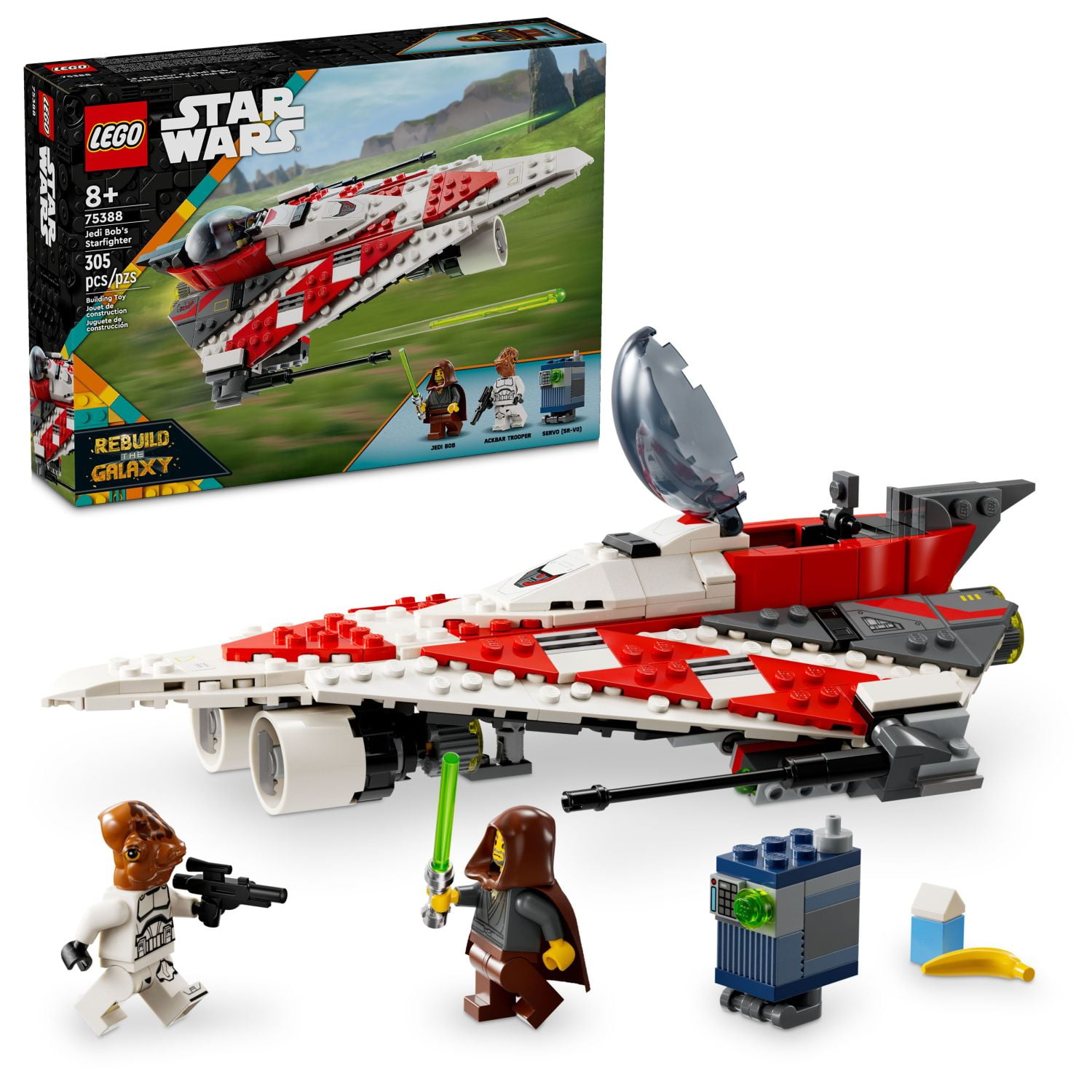 LEGO Star Wars Jedi Bobs Starfighter Building Toy, Star Wars Starship Birthday Gift for Kids, 75388