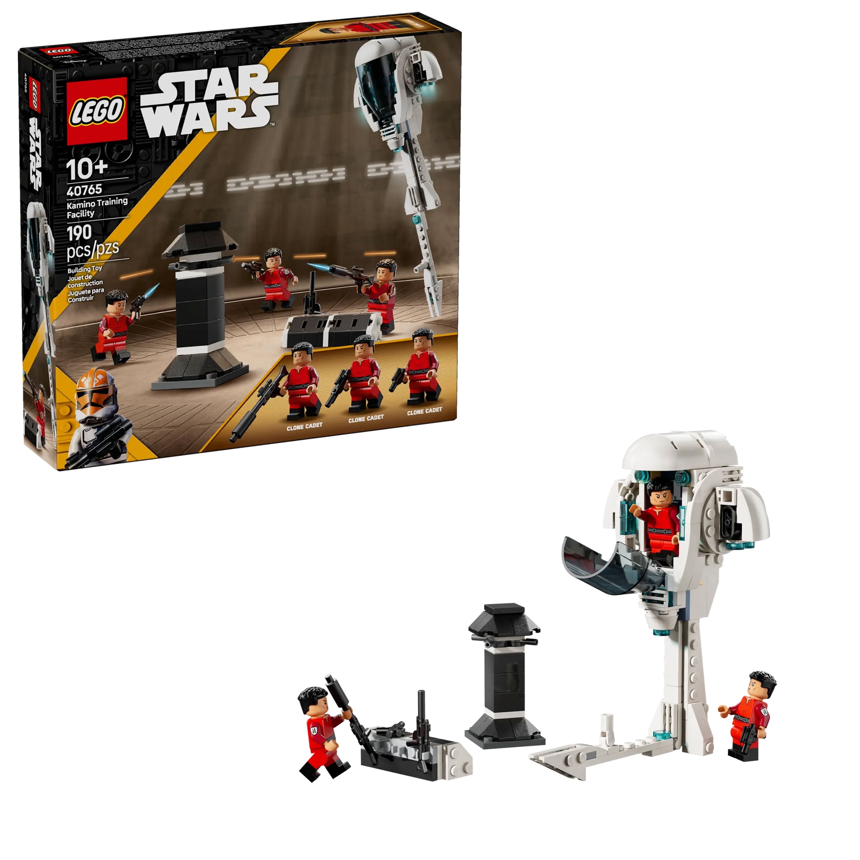 LEGO Star Wars Kamino Training Facility 40765 Clone Cadets Building Set with KE-8 Enforcer Vehicle, Blaster Tower & Weapon Rack, 190 Pieces