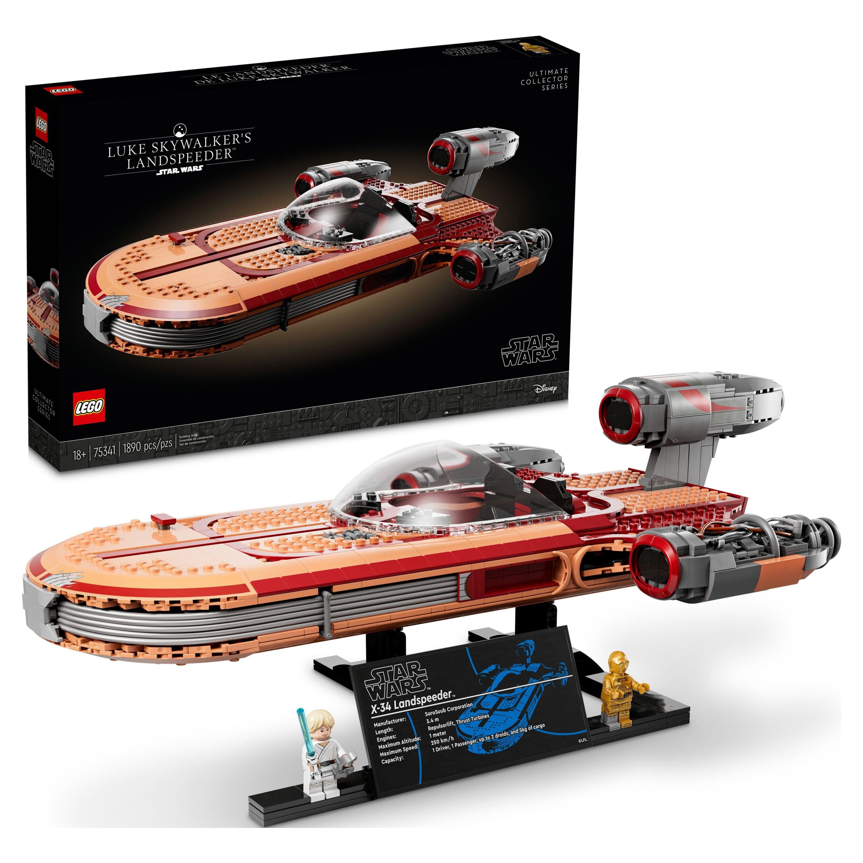 LEGO Star Wars UCS Luke Skywalker's Landspeeder 75341 with LEGO Star Wars UCS Luke Skywalker's Landspeeder 75341 with