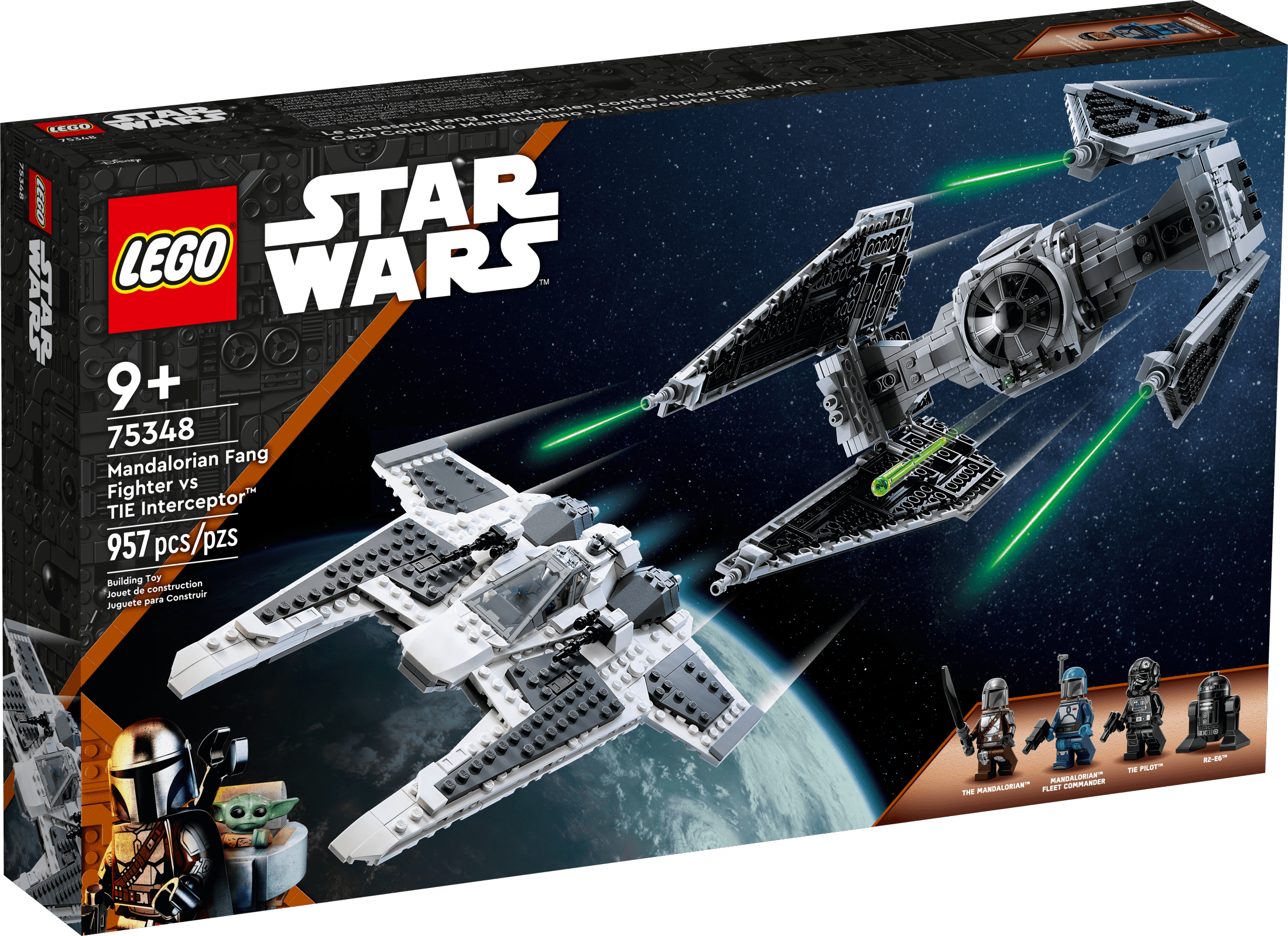 LEGO Star Wars Mandalorian Fang Fighter vs. TIE Interceptor 75348 Building Toy Set, Perfect Star Wars Gift for Fans Aged 9 and Up; with 3 LEGO Characters Including The Mandalorian