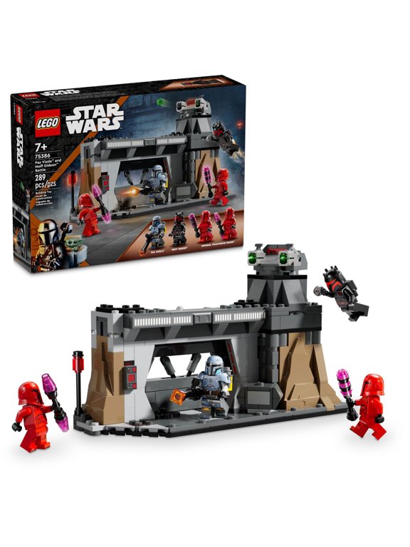 Star Wars: The Mandalorian Paz Vizsla and Moff Gideon Battle, Fun Building Set for Kids, Collectible Star Wars Toy with 4 Minifigures, Star Wars Birthday Gift for 7 Year Old Boys and Girls, 75386
