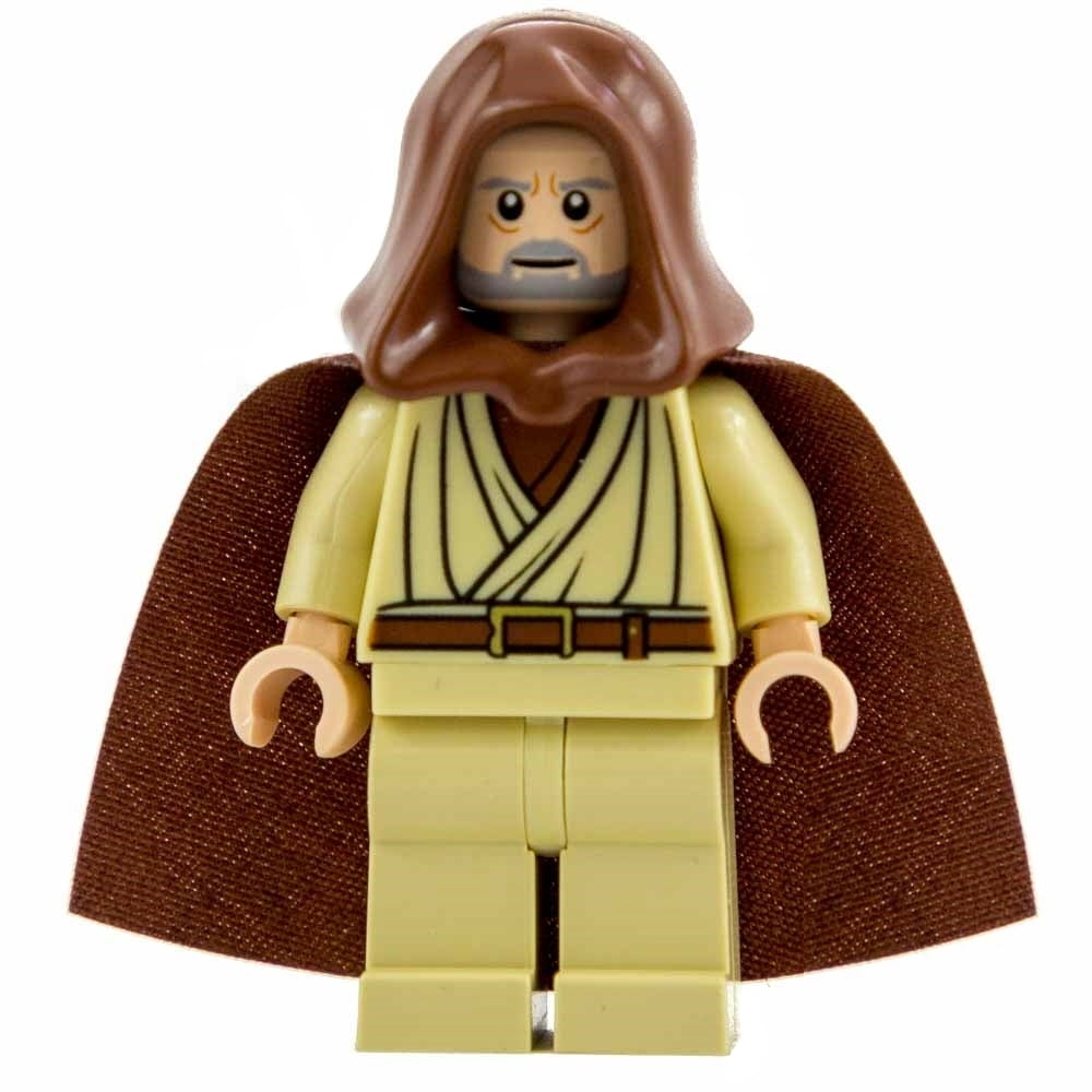 LEGO Star Wars Obi Wan Kenobi Old Light Flesh with Hood and Cape with Pupils Minifigure