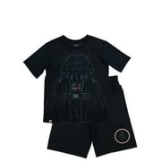 LEGO Star Wars Pajamas for Boys, Darth Vader Two-Piece Polyester Sleepwear Set, Black, Size 8