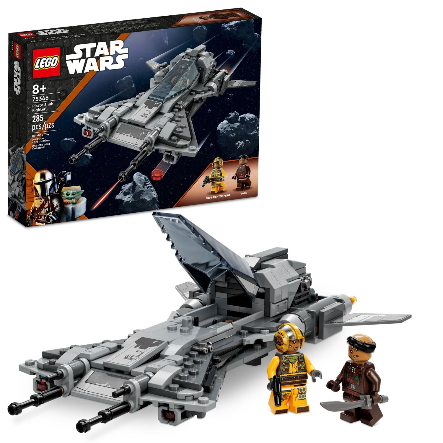 LEGO Star Wars Pirate Snub Fighter 75346 Buildable Starfighter Playset Featuring Pirate Pilot and Vane Characters from the Mandalorian Season 3, Birthday Gift Idea for Boys and Girls Ages 8 and up