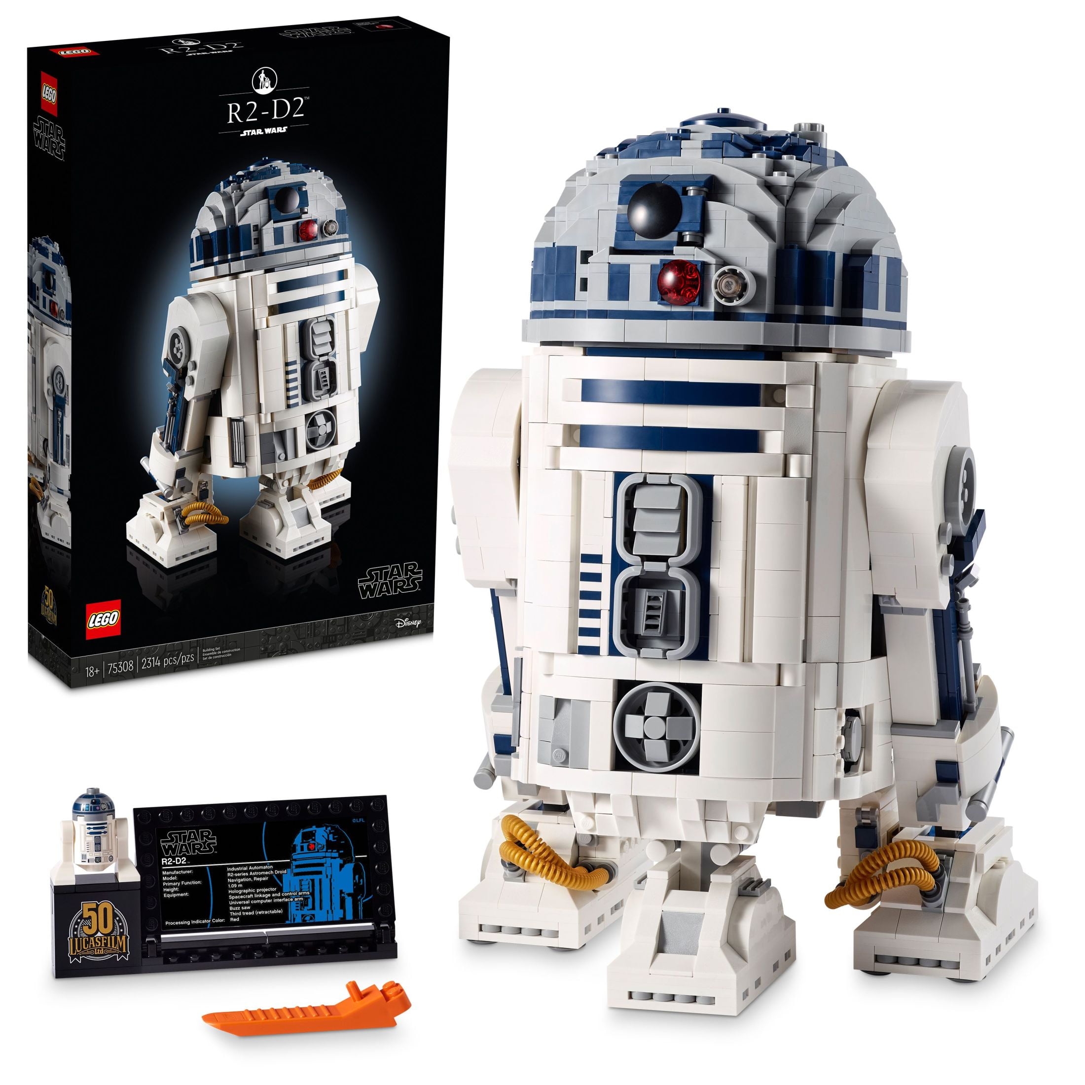 LEGO Star Wars R2 D2 75308 Adult Droid Building Set Display Model with Lightsaber Ideal Star Wars Gift Walmart