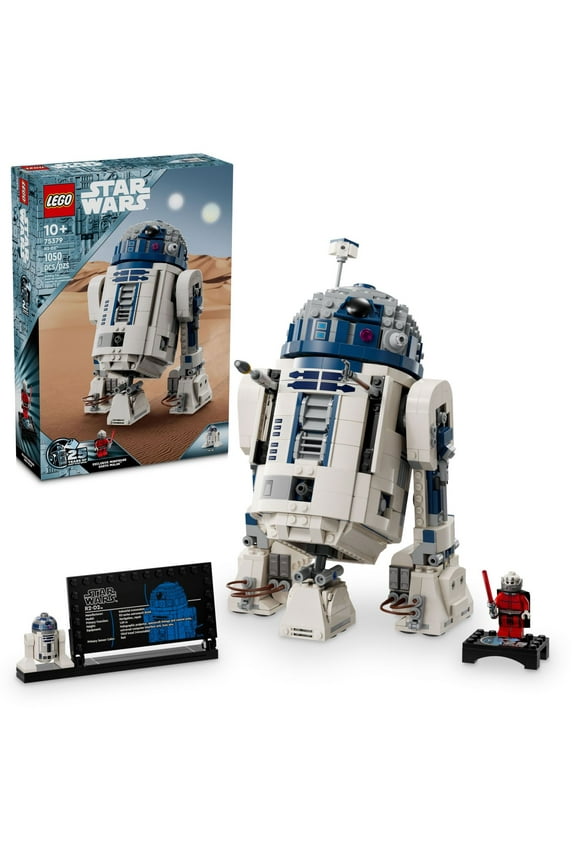 Star Wars R2-D2 Brick Built Droid Figure, Collectible Star Wars Room Dcor with Exclusive 25th Anniversary Minifigure Darth Malak, Creative Play Gift Idea for Kids or Fans Ages 10 and Up, 75379