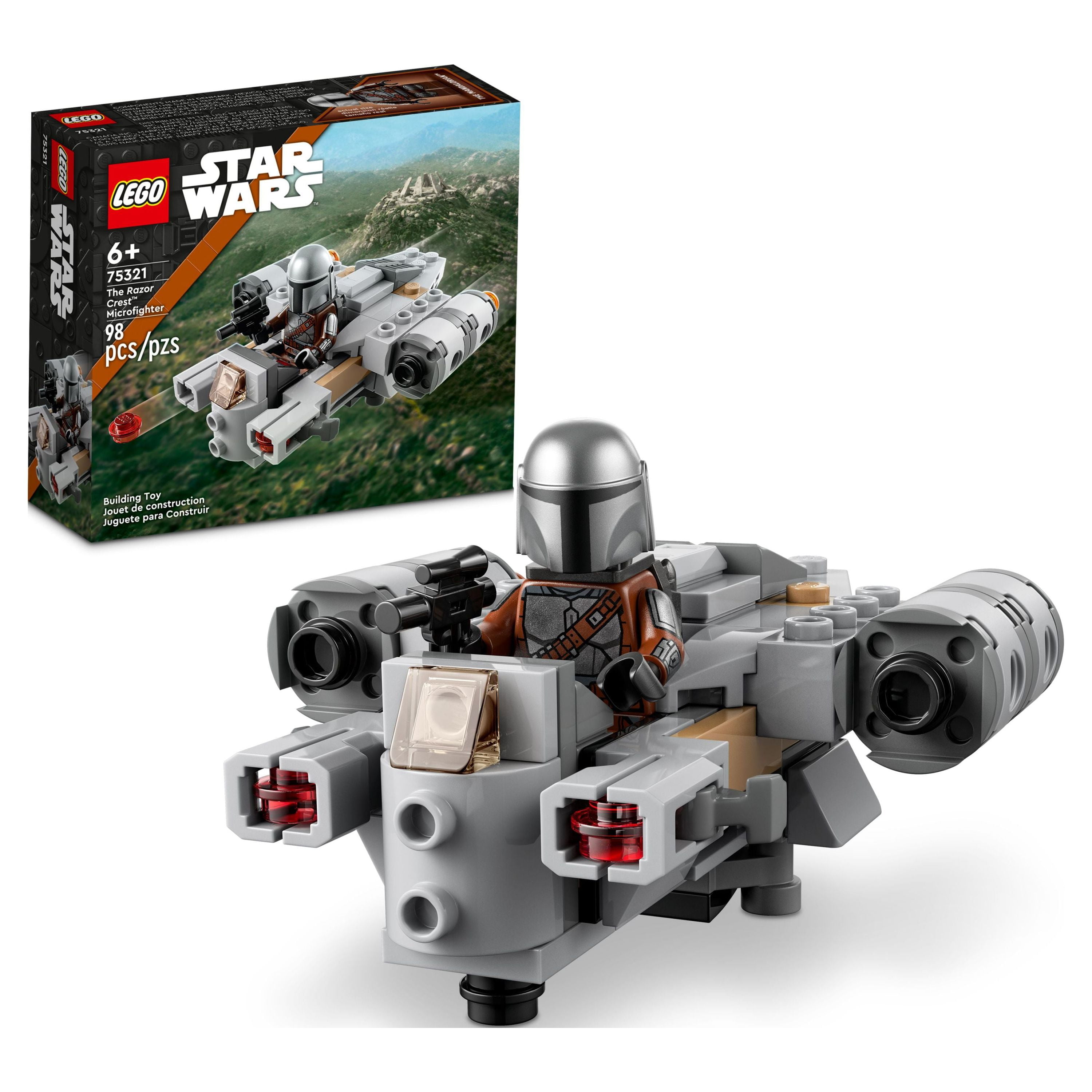 LEGO Star Wars The Razor Crest Microfighter 75321 Toy Building Kit for Kids Aged 6 and Up; Quick-Build, Stud-Shooting Star Wars: The Mandalorian Gunship for Creative Play (98 Pieces)