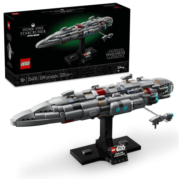 LEGO Star Wars Home One Starcruiser Building Set for Adults - Star Wars Collectibles Set With Display Stand - Building Kit With 559 Pieces - 75405