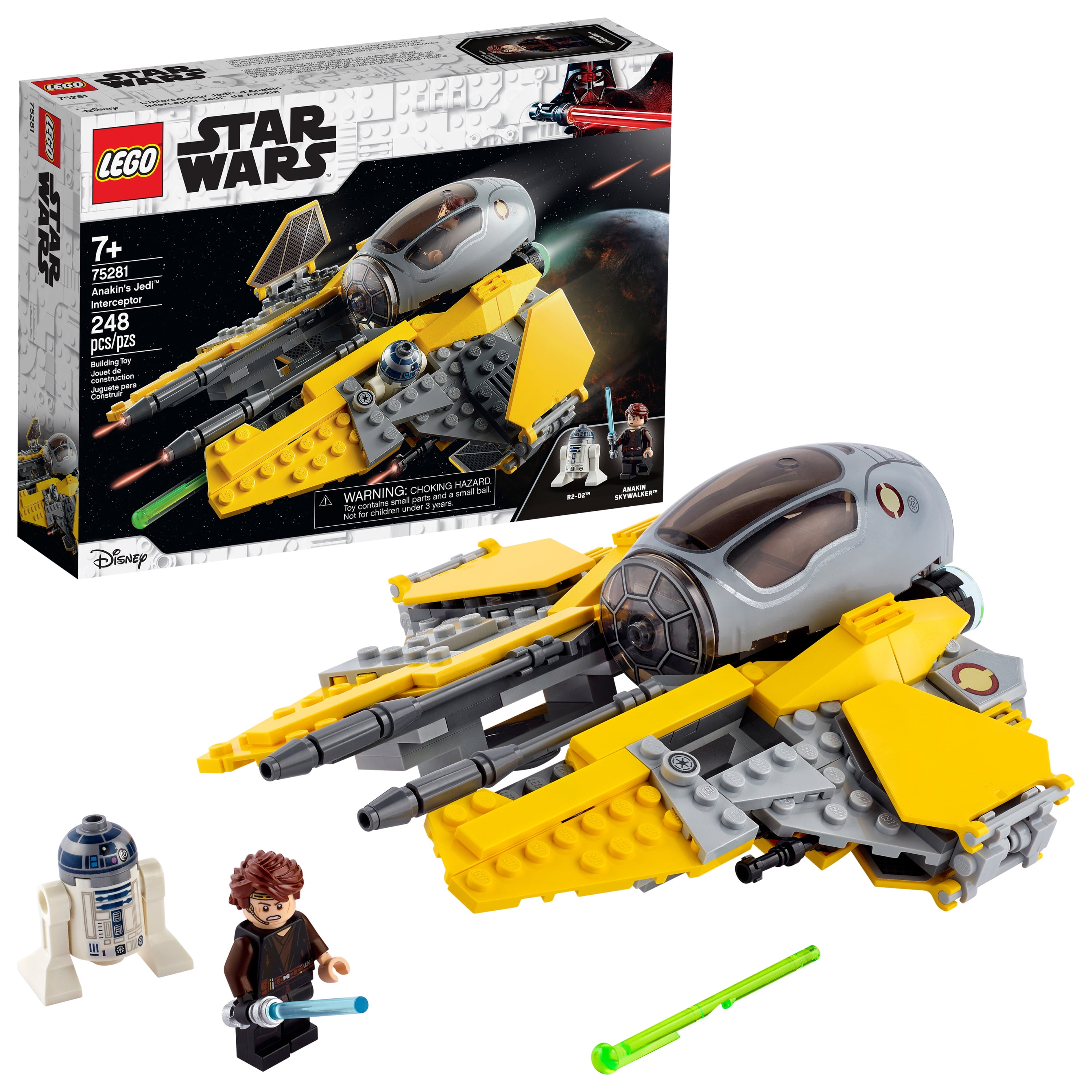 Samle lyd brutalt LEGO Star Wars: Revenge of the Sith Anakin's Jedi Interceptor 75281 Anakin  Skywalker Building Toy (248 Pieces) - Walmart.com
